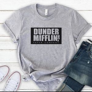 Dunder Miflin Gray Graphic Tee. S,M,L,XL,XXL.